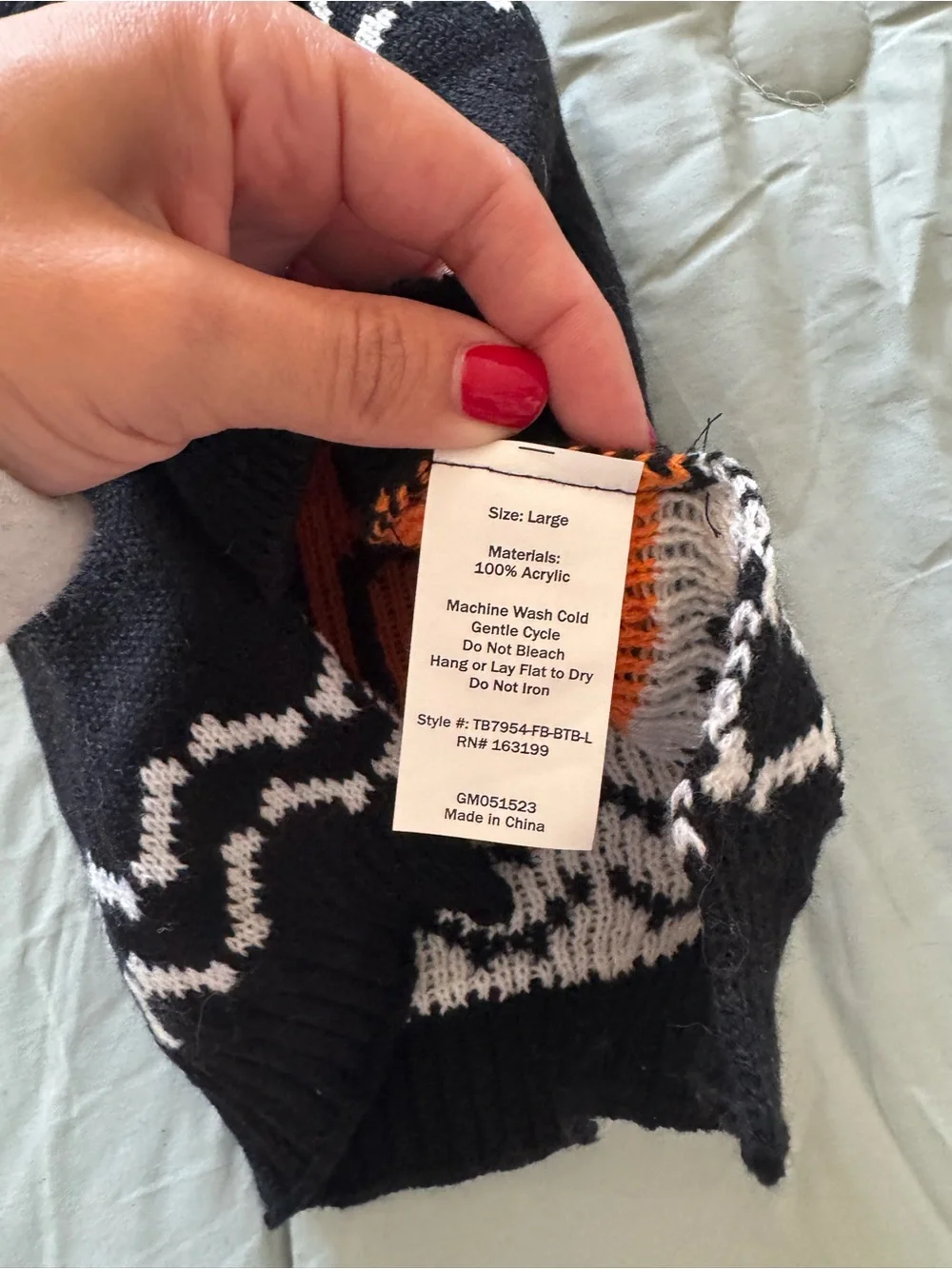 Black & Orange 'Bad to the Bone' Knit Dog Sweater